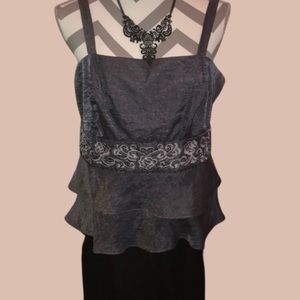 Beautiful formal dress top! Silvery black shimmer